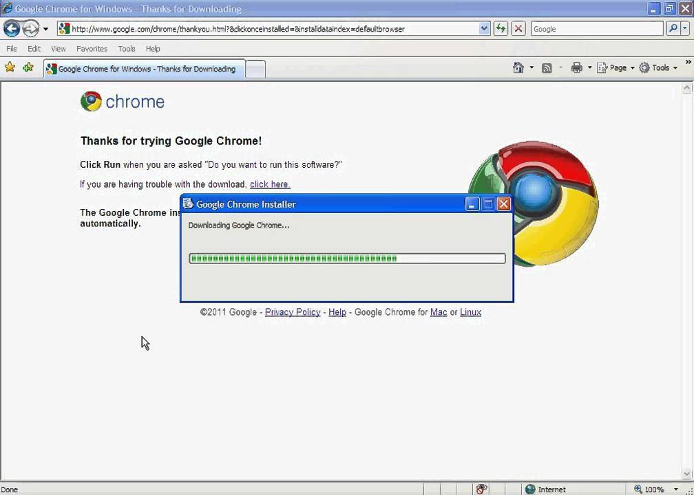 Google Chrome на Windows XP