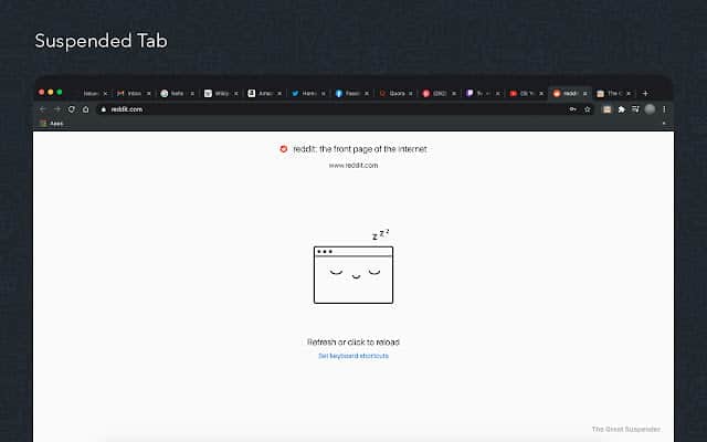 A tab suspended by The Great Suspender Original